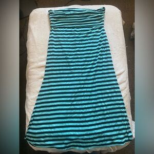 Rue21 Maxi Skirt in Blue and Black Stripes